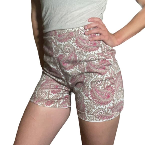 VTG Paisely Pink High Waisted Shorts - Picture 1 of 6